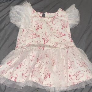 Disney Baby White and Red  Minnie Mouse tutu dress sz 6-9m like new